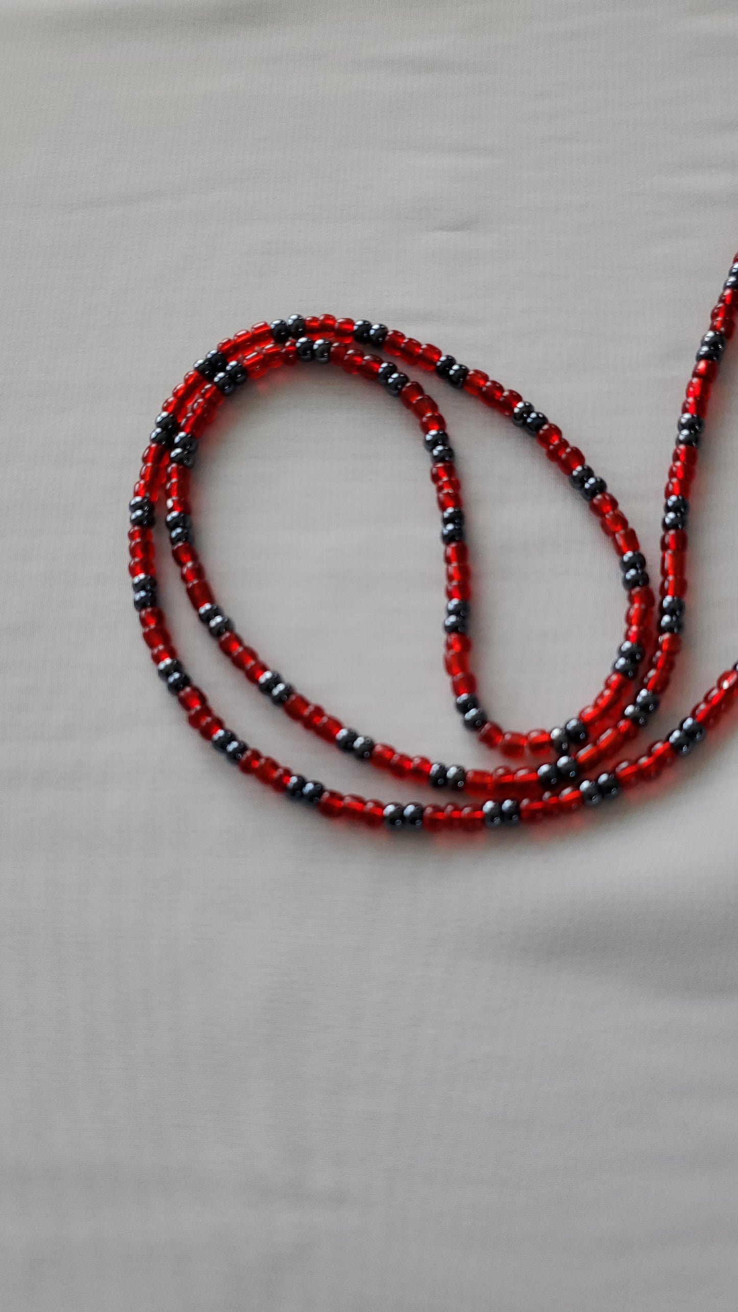 Red and Graphite waistbead