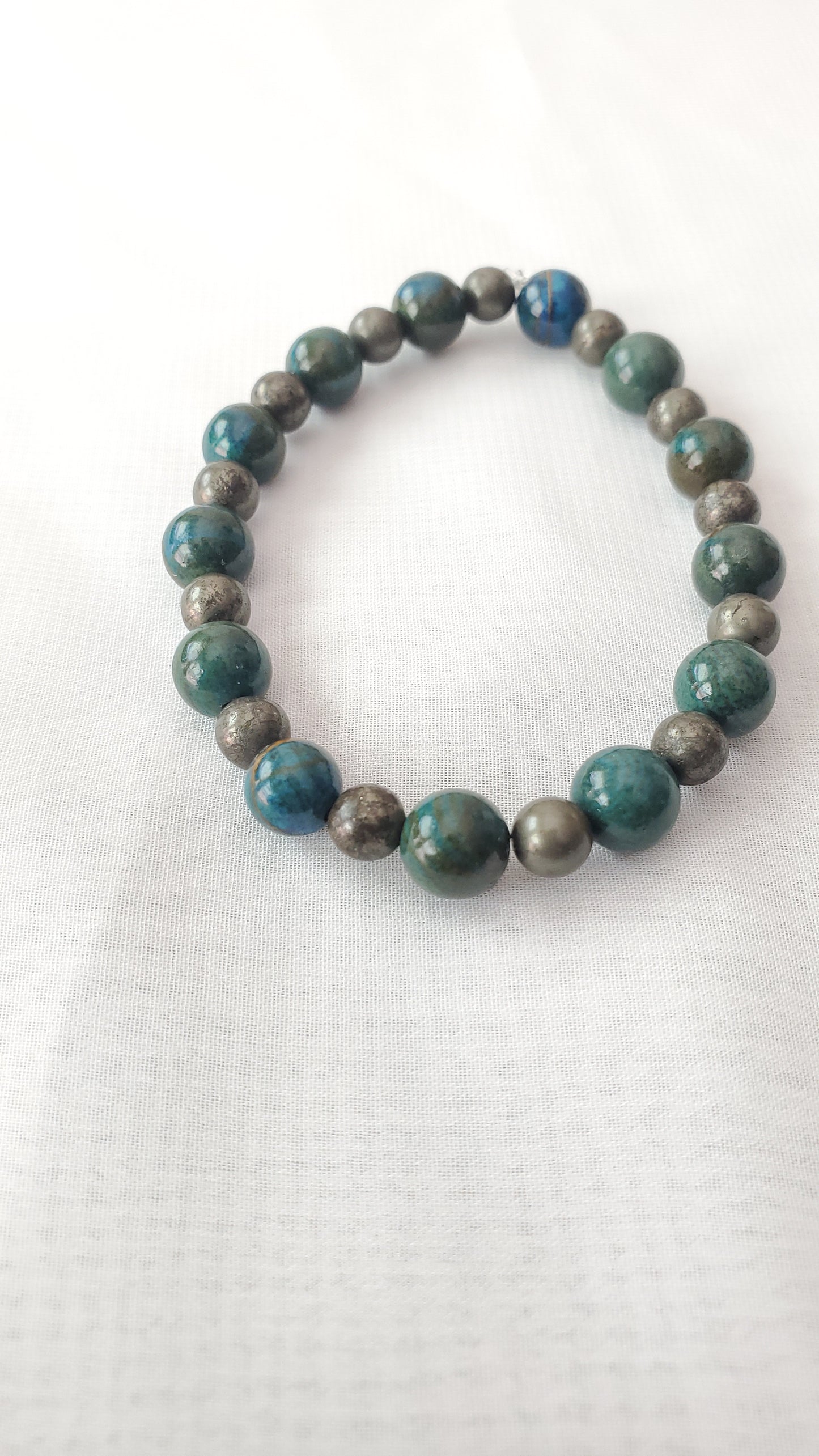 Womens Blue Jasper and Pyrite bracelet