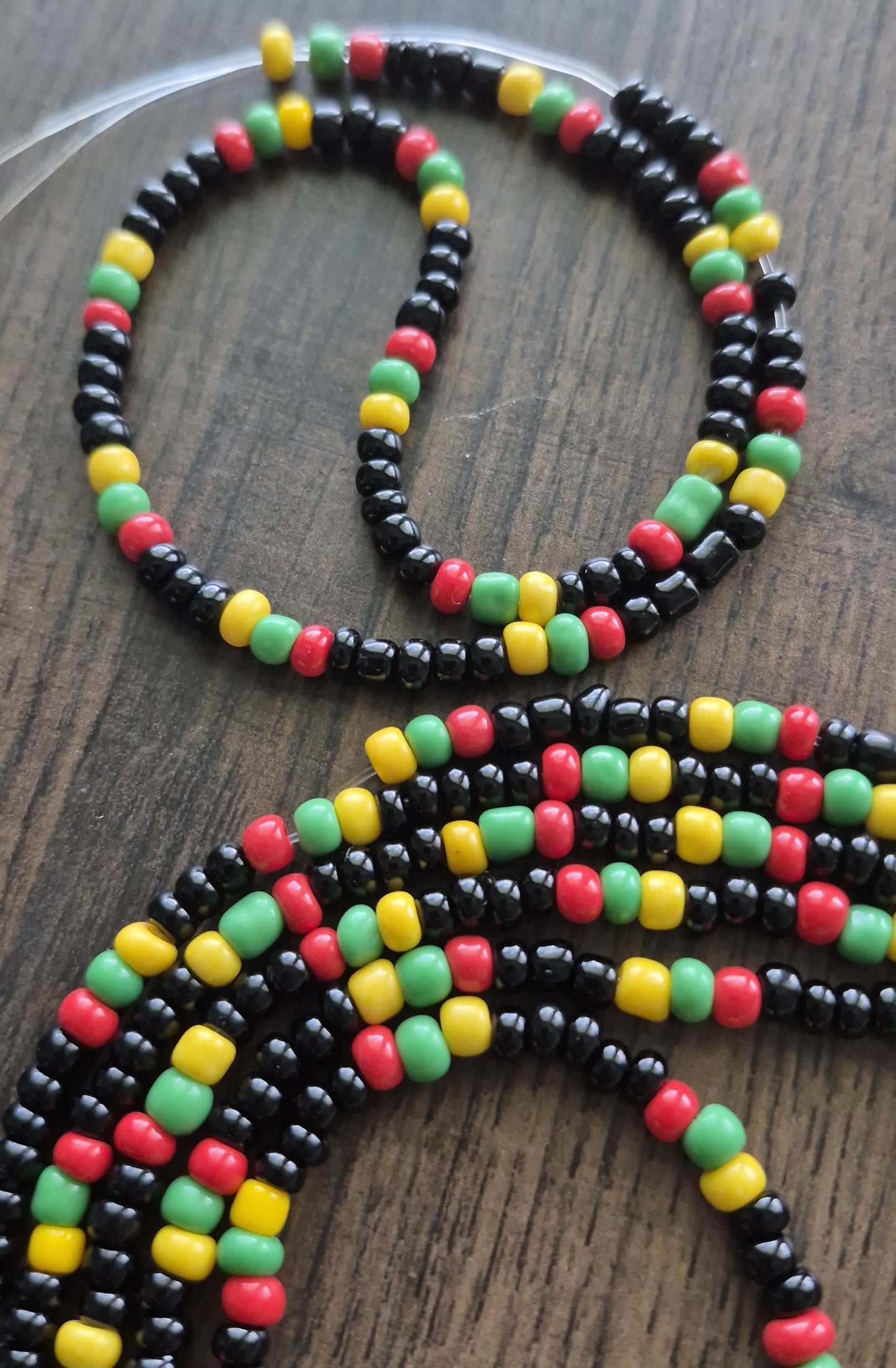 Juneteenth theme tie-on waistbead w/matching anklet
