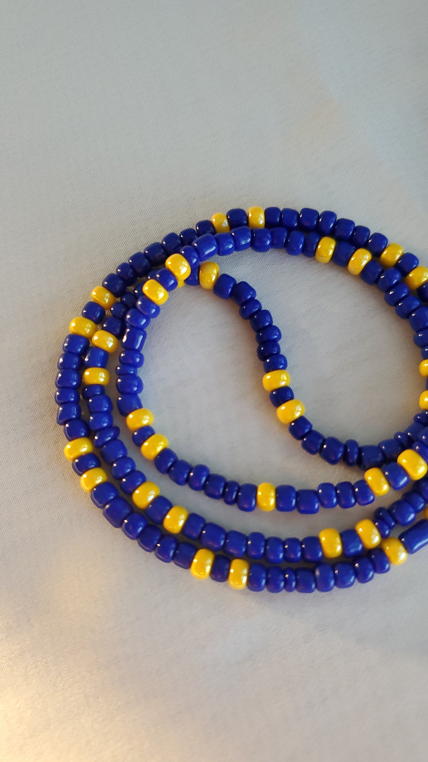 Royal Blue and Yellow Waistbead