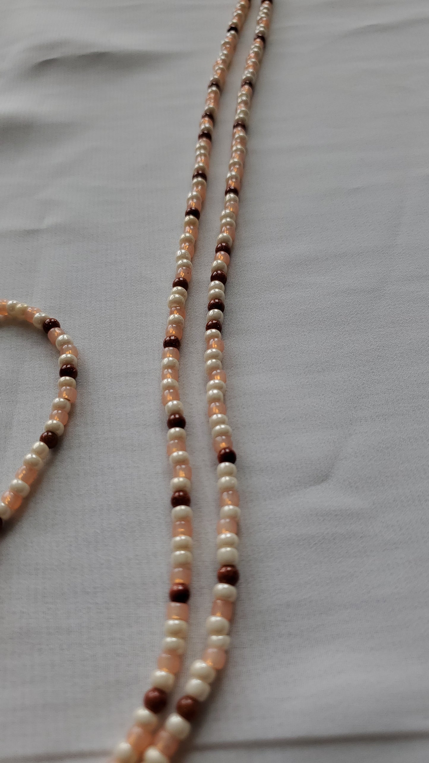 Handmade Personalized Neutral Tones Waistbead for Women - Fashion Accessory Body Adornment