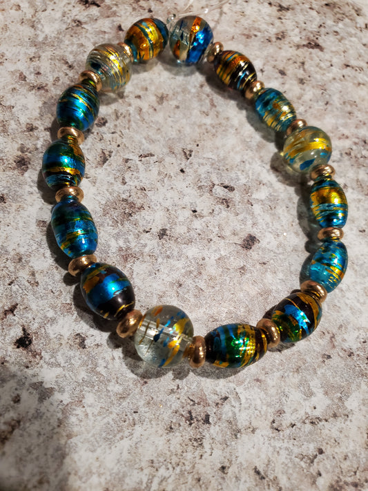 colorful glass bead bracelet