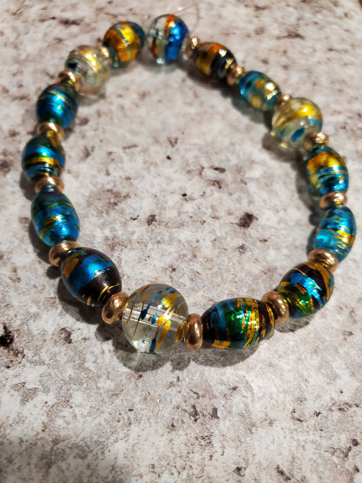 colorful glass bead bracelet