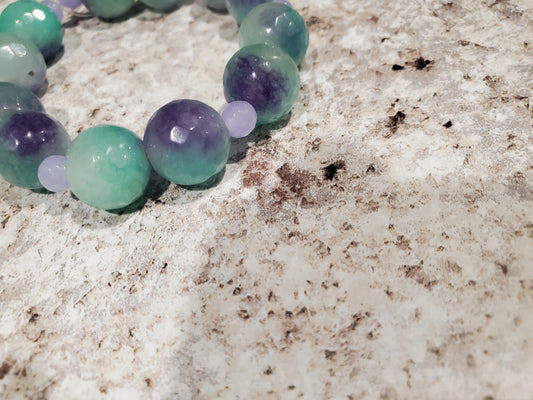Fire Agate gemstone bead bracelet
