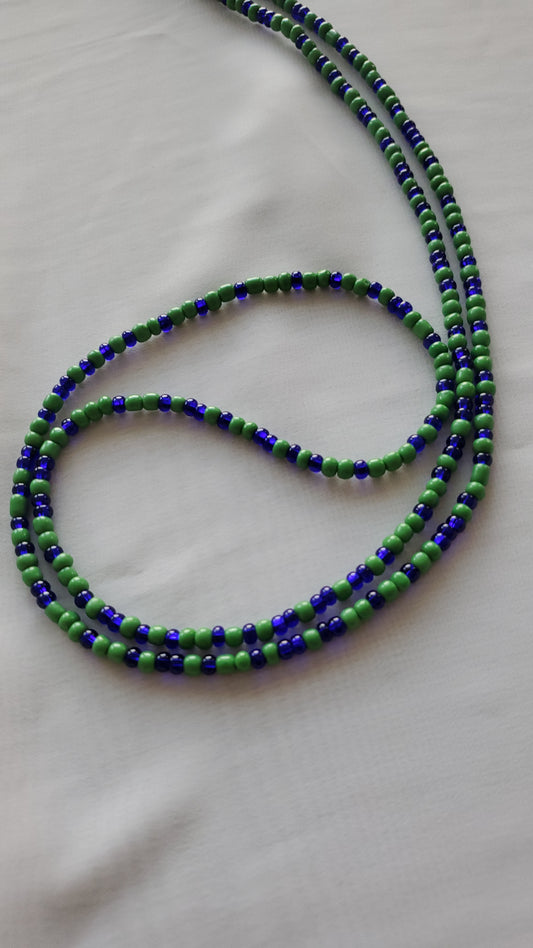 Green and Blue Multicolor Waistbead for Women