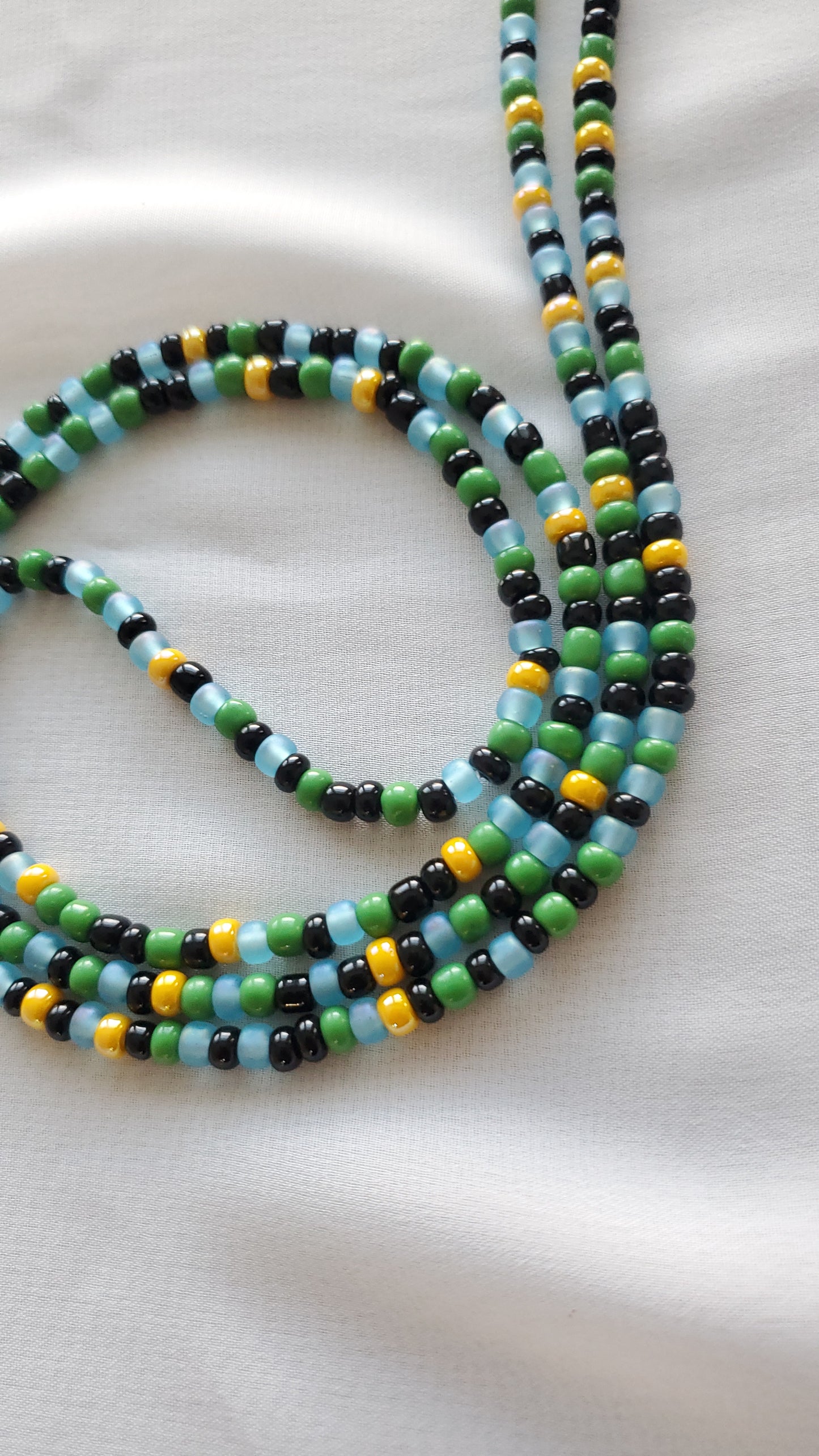Handmade Personalized Black/Blue/Green/Yellow Waistbead for Women