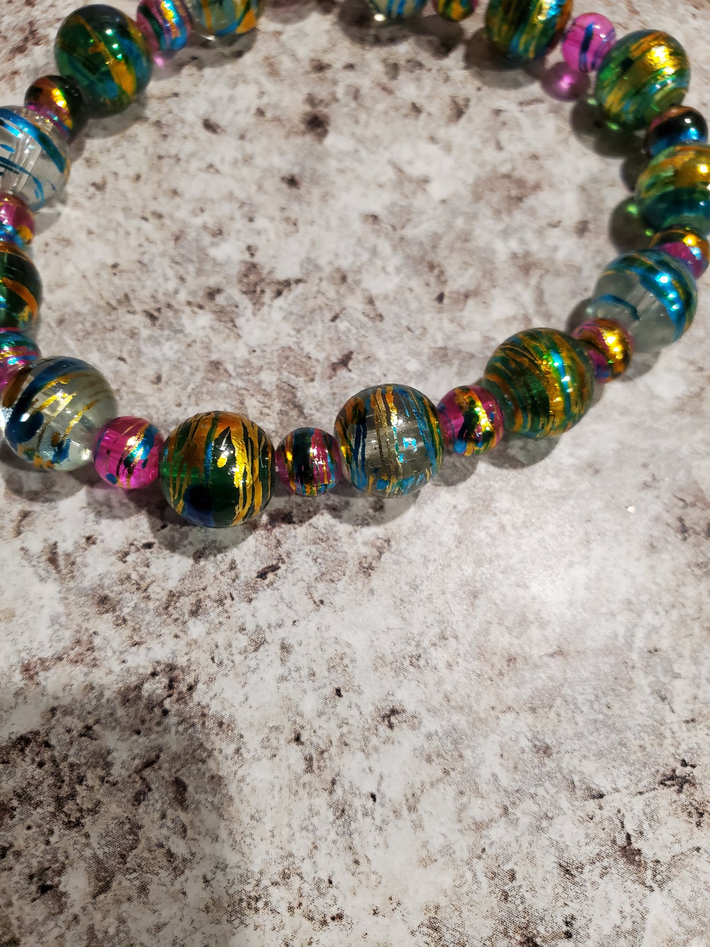 Colorful glass bead bracelet