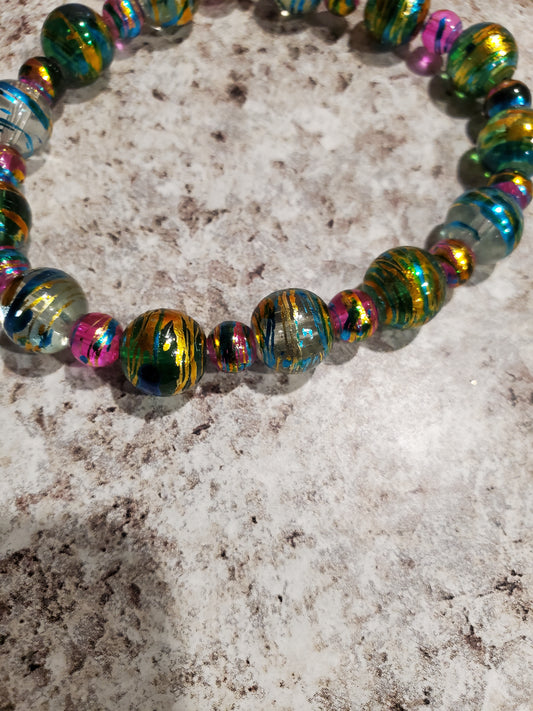 Colorful glass bead bracelet