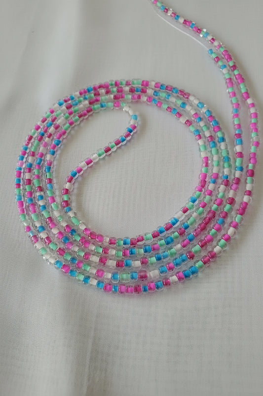 Handcrafted Pink, purple and blue colorful Waistbead