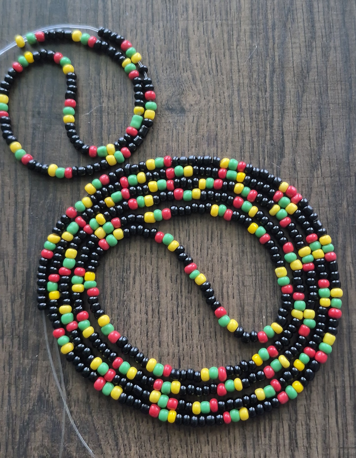 Juneteenth theme tie-on waistbead w/matching anklet