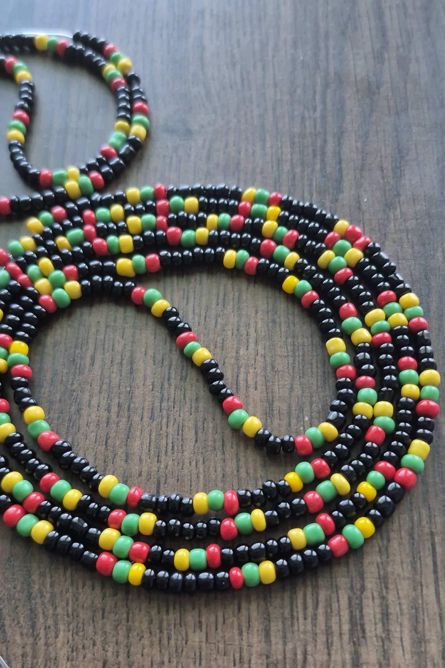 Juneteenth theme tie-on waistbead w/matching anklet