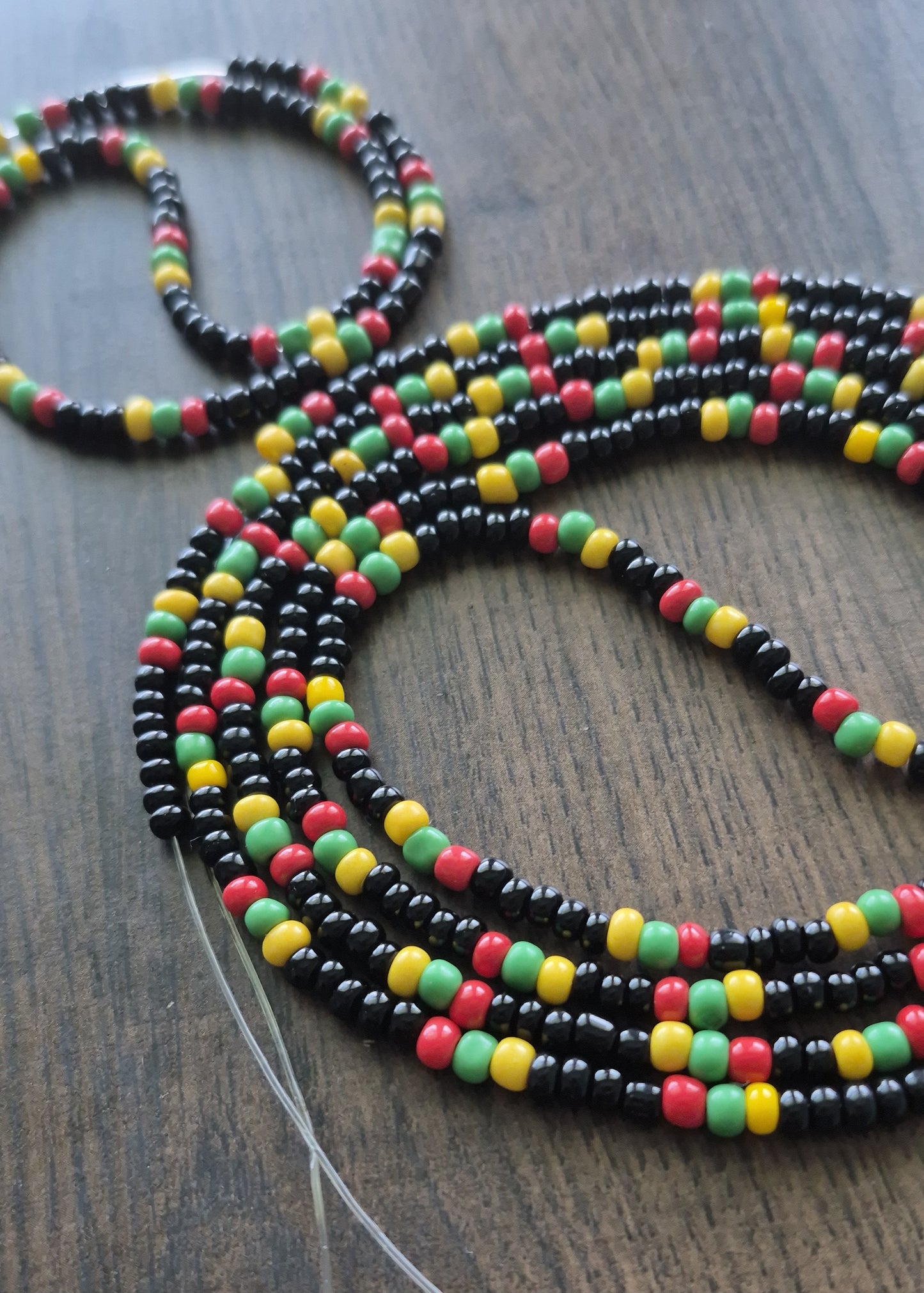 Juneteenth theme tie-on waistbead w/matching anklet