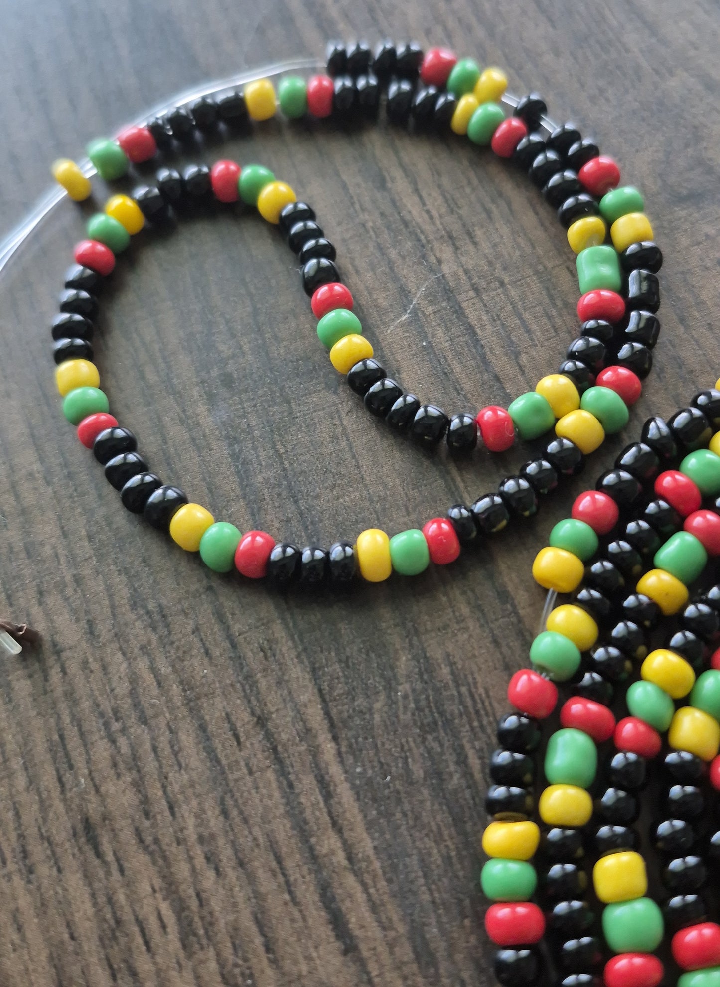 Juneteenth theme tie-on waistbead w/matching anklet