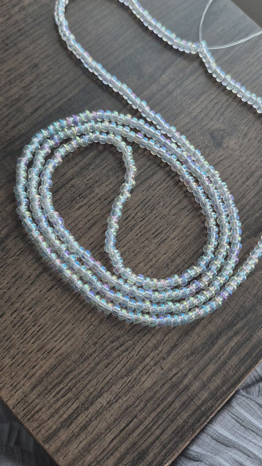 Clear Tie-On permanent waistbead