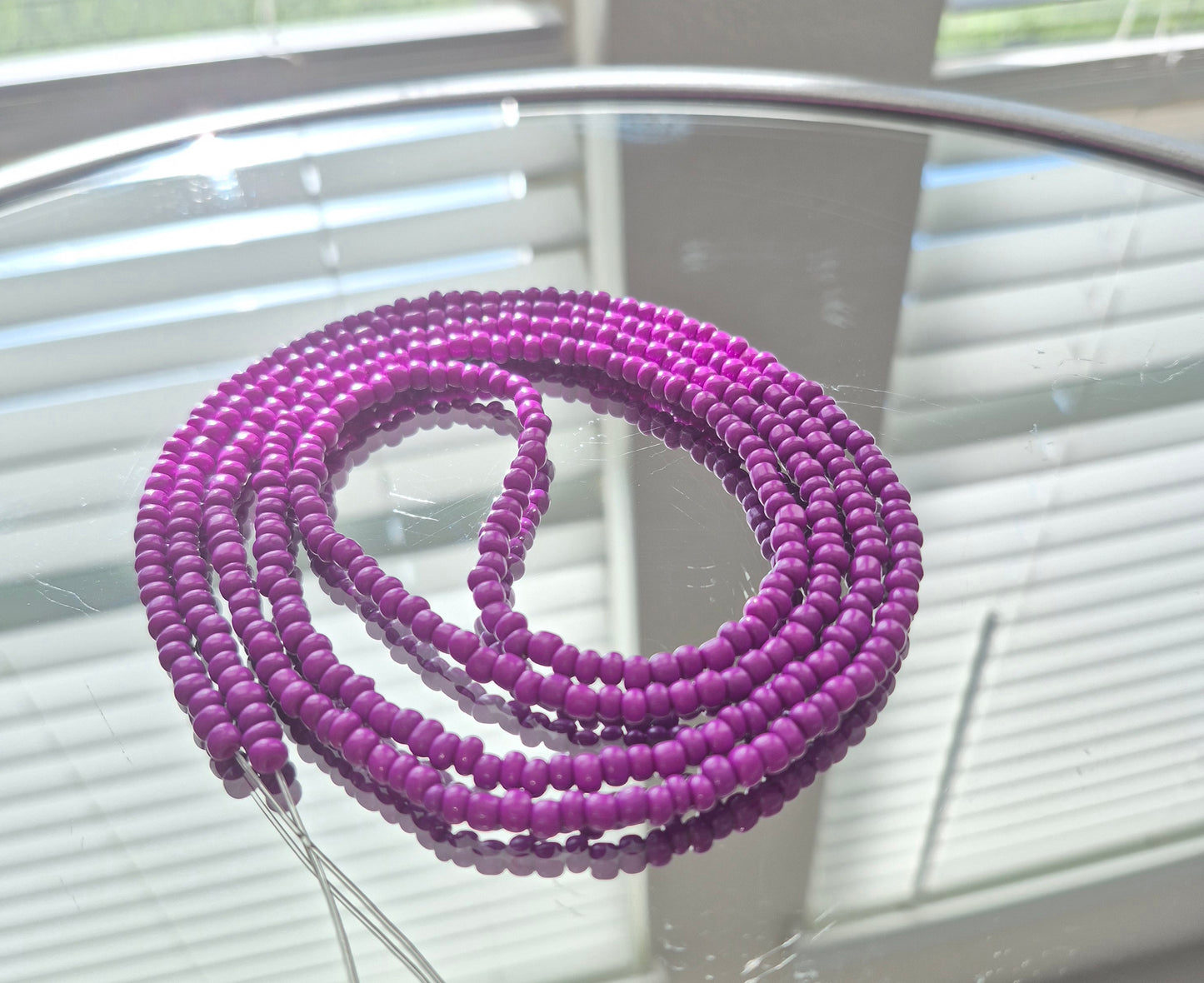 Handcrafted Solid Purple Tie Waistbead - Tie On Design