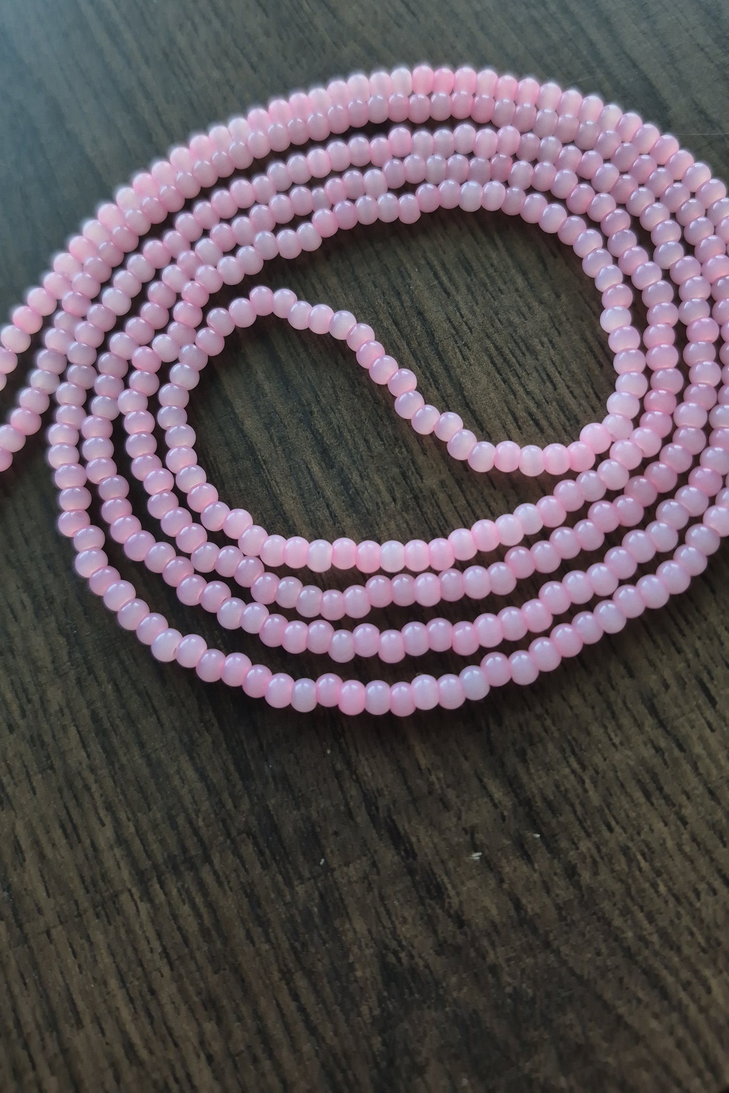 Pink Cats eye tie on waistbead