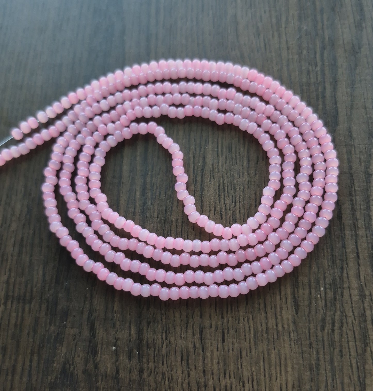 Pink Cats eye tie on waistbead