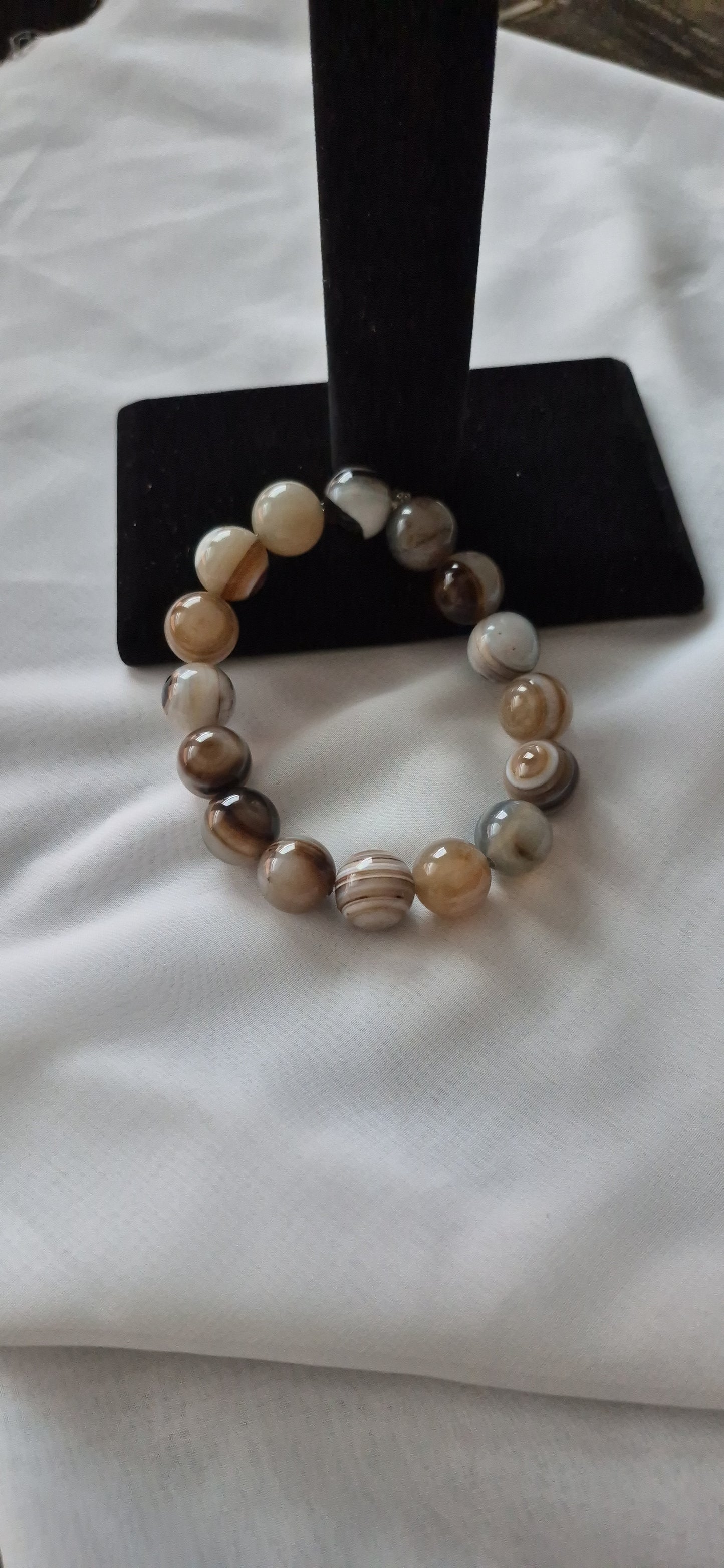 Mens Coconut agate bracelet