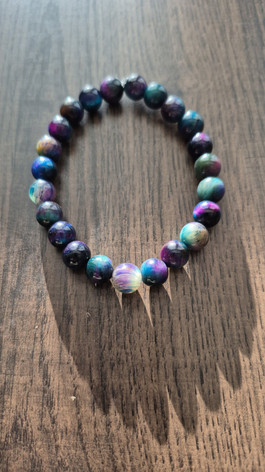Blue Galaxy Tiger's Eye Bracelet For Women Handcrafted