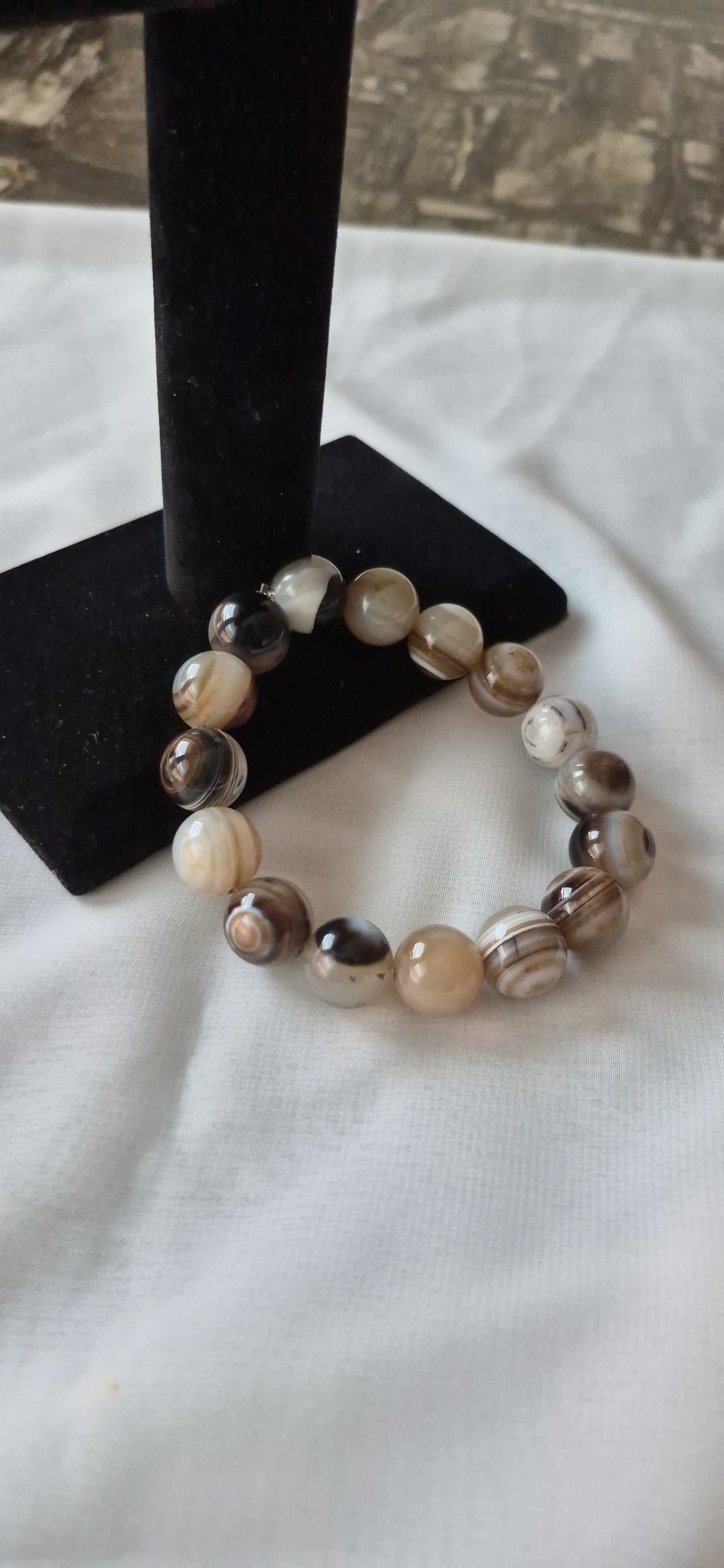 Mens Coconut agate bracelet