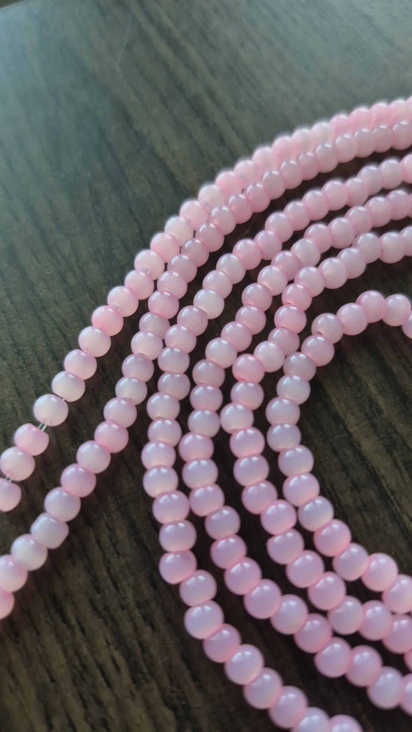 Pink Cats eye tie on waistbead