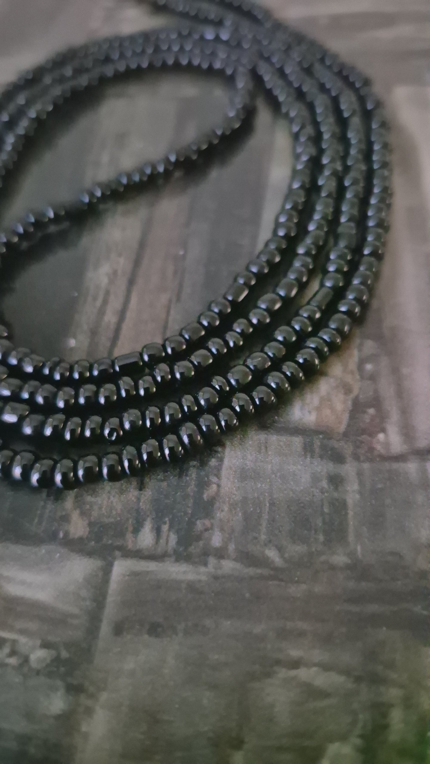 Handcrafted Solid Black tie-on Waistbead