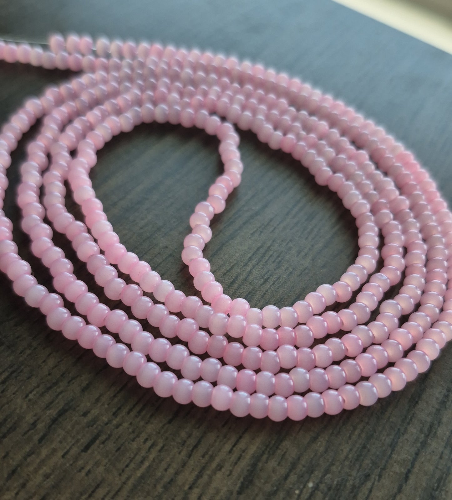 Pink Cats eye tie on waistbead