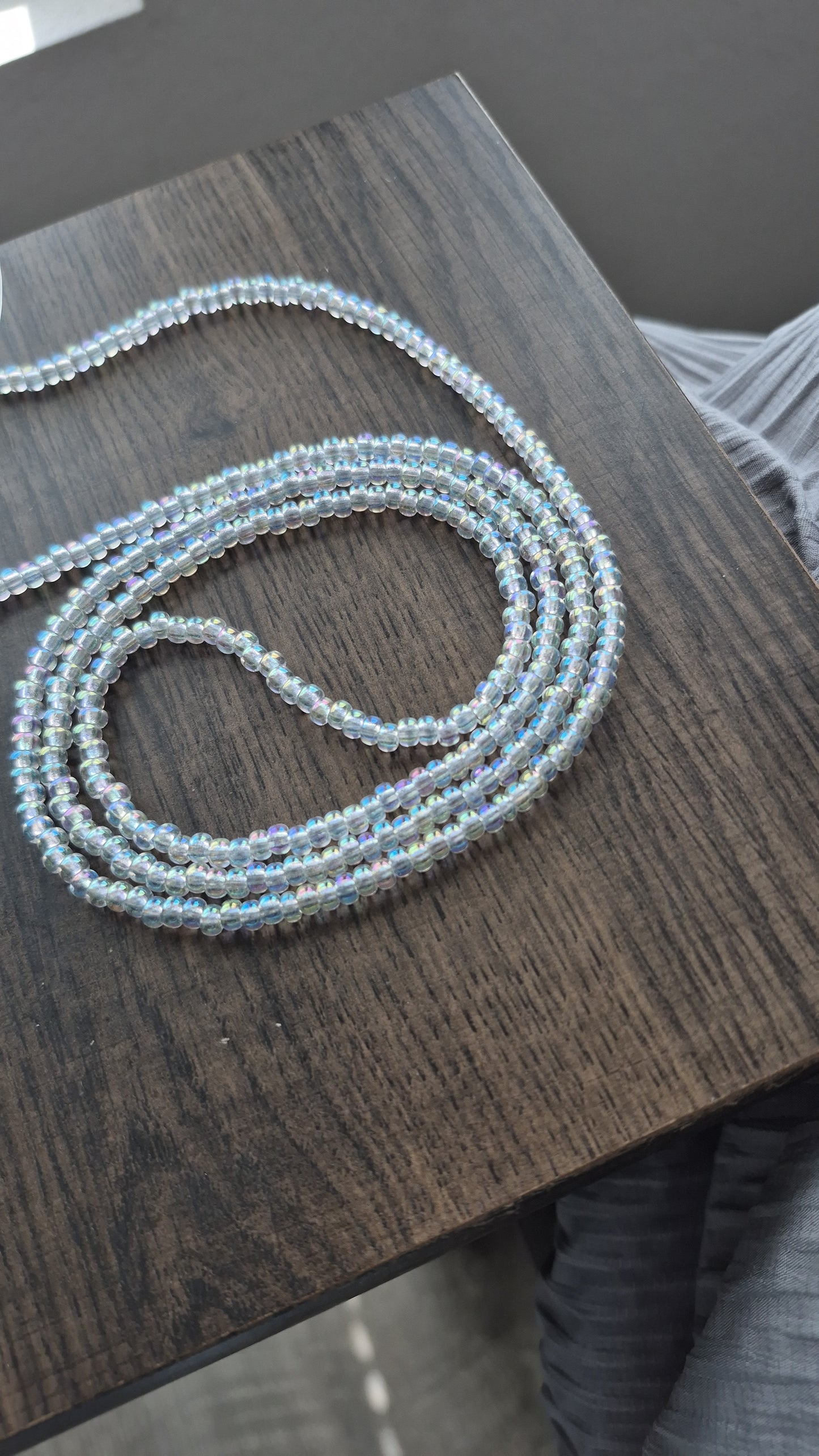 Clear Tie-On permanent waistbead