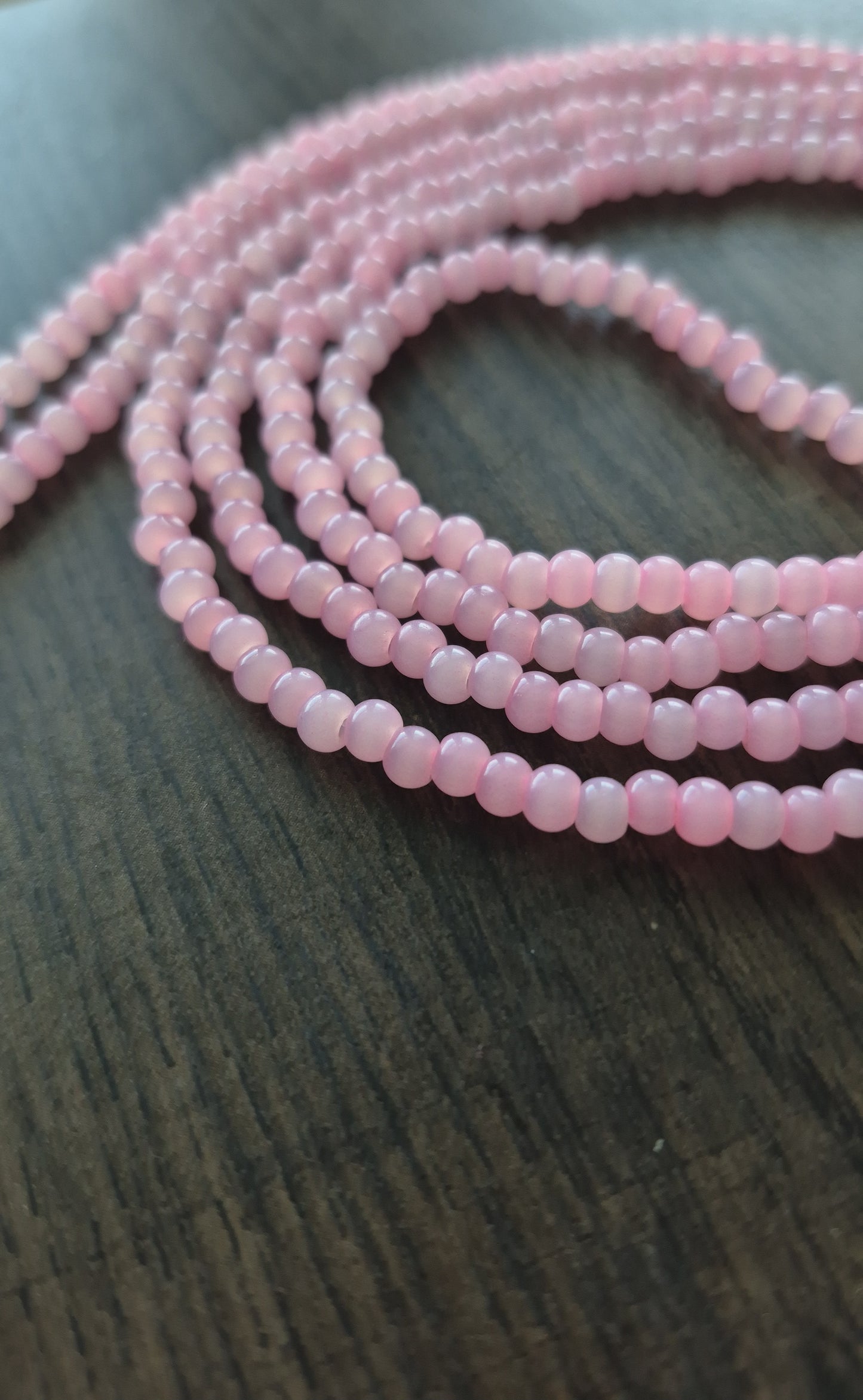 Pink Cats eye tie on waistbead