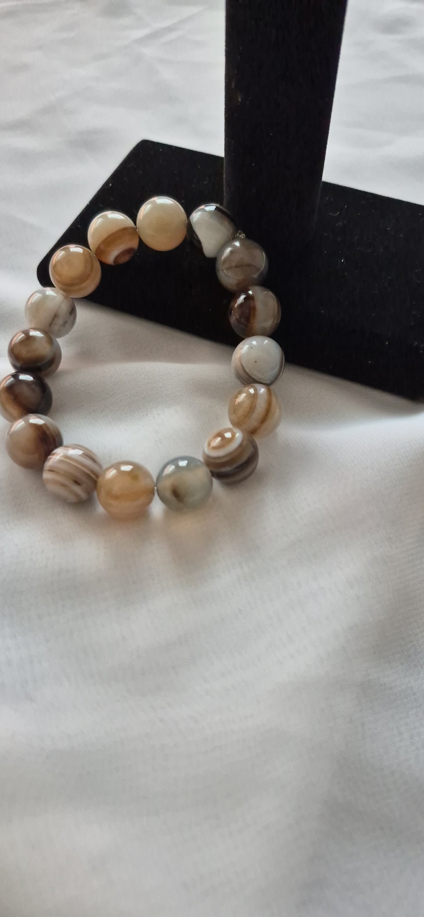 Mens Coconut agate bracelet