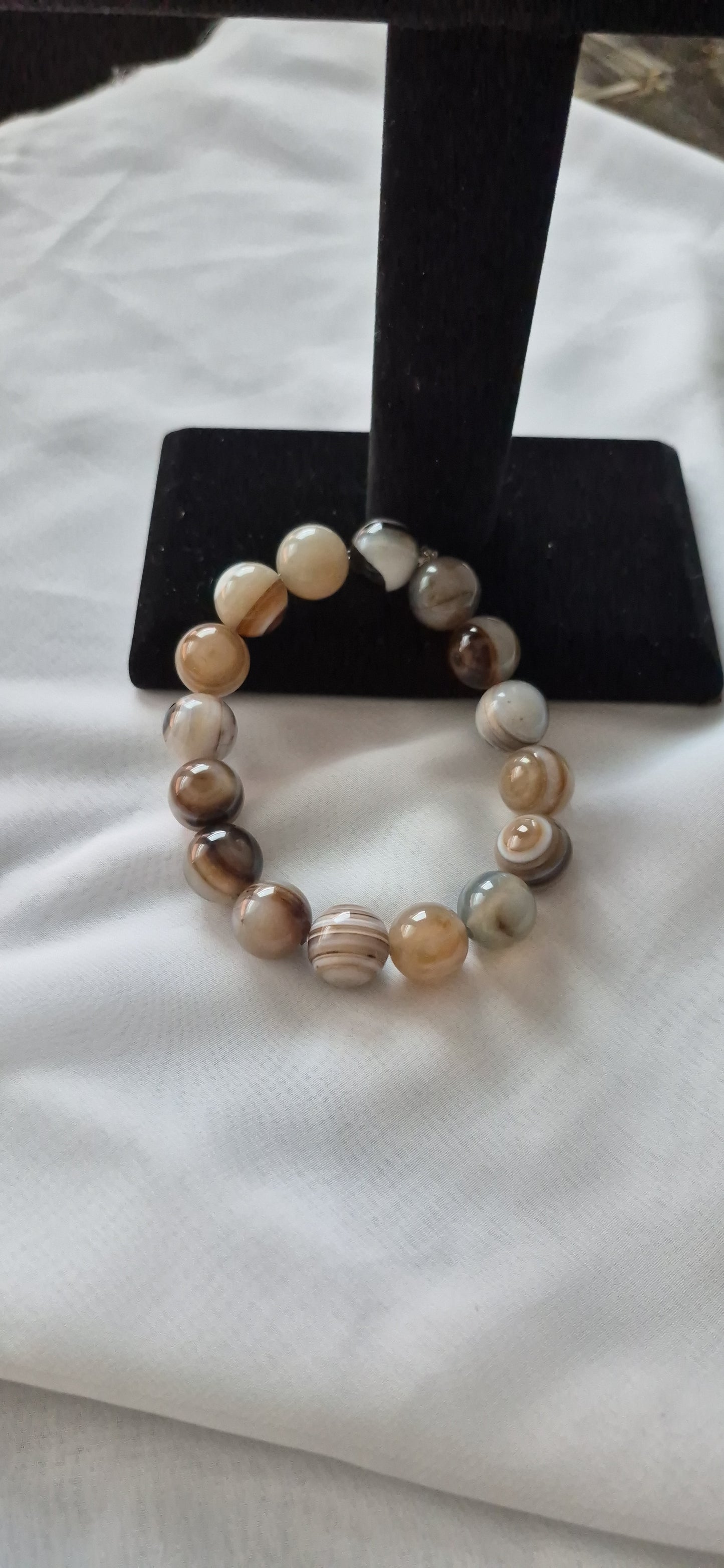 Mens Coconut agate bracelet