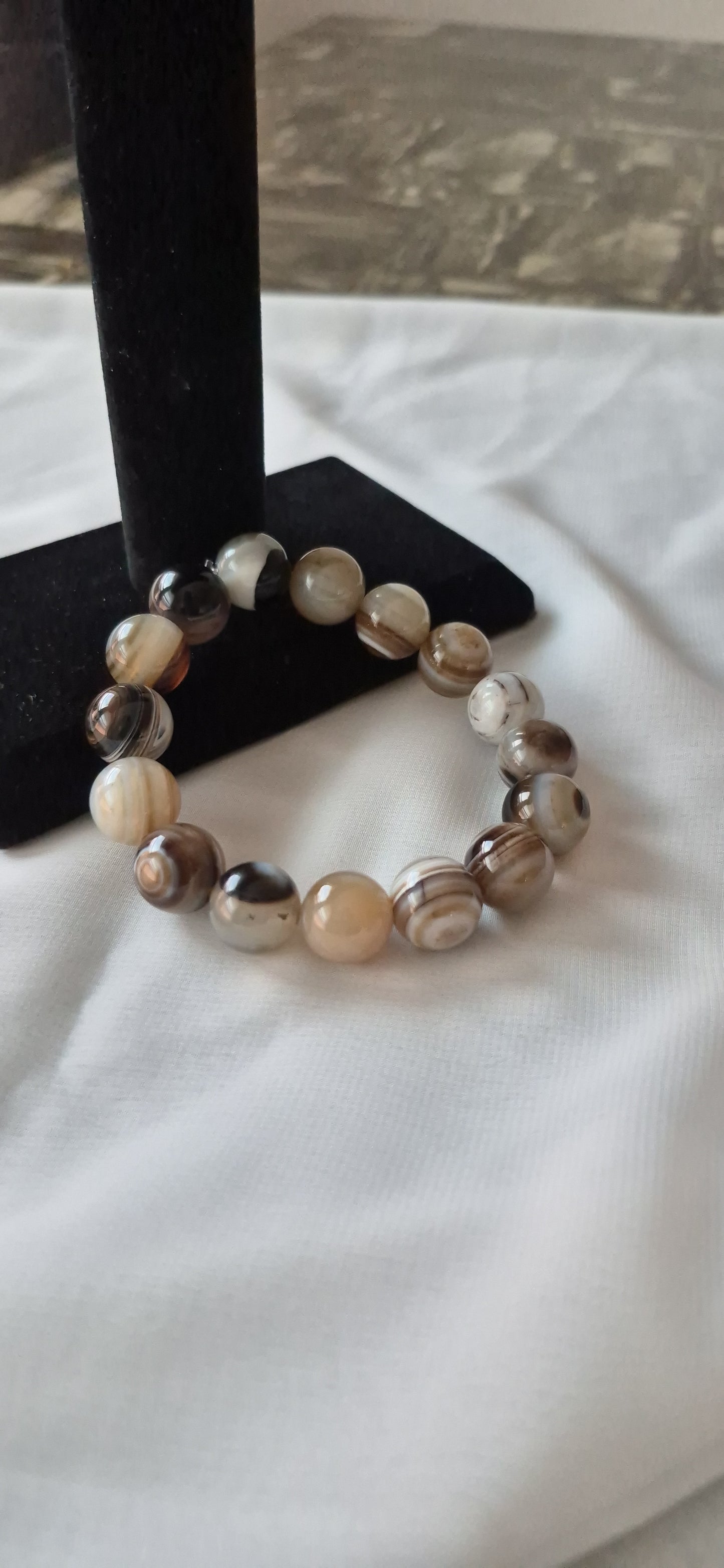 Mens Coconut agate bracelet