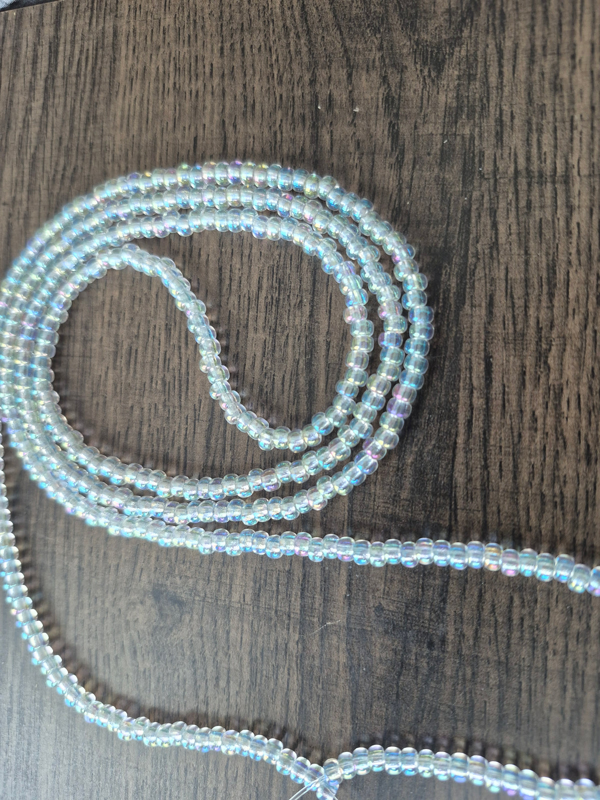 Clear Tie-On permanent waistbead