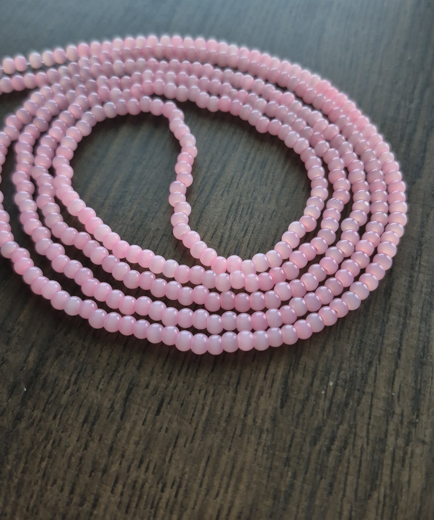 Pink Cats eye tie on waistbead
