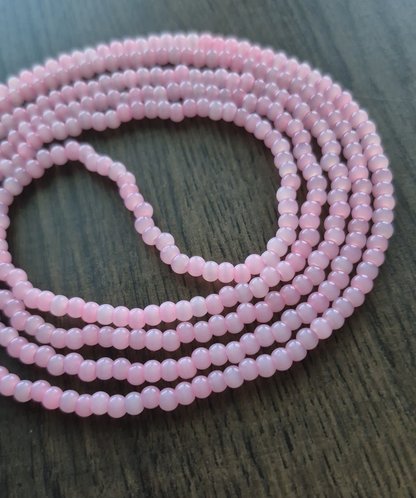 Pink Cats eye tie on waistbead