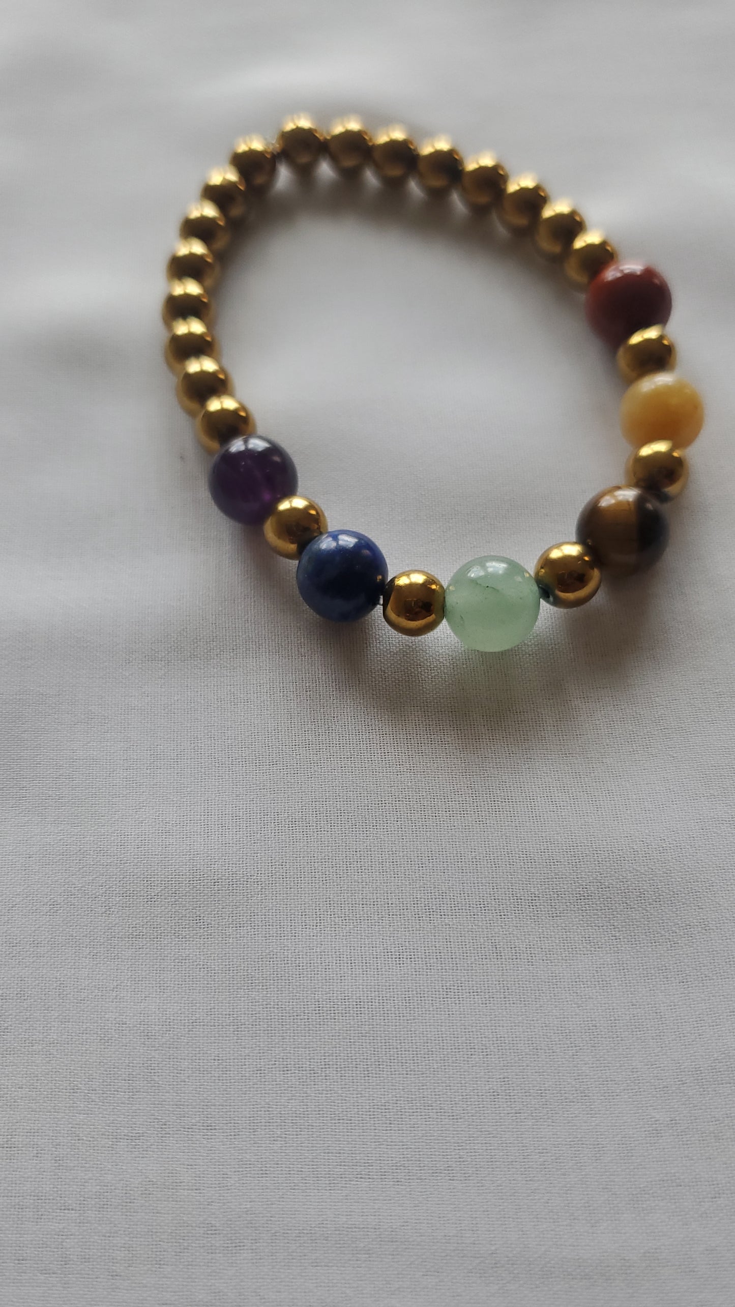 Multi Color Energy Stone with Hematite Beaded Bracelet for Women - Handcrafted and Unique
