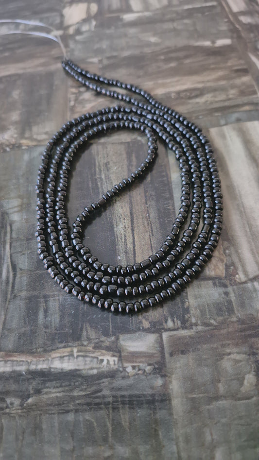 Handcrafted Solid Black tie-on Waistbead