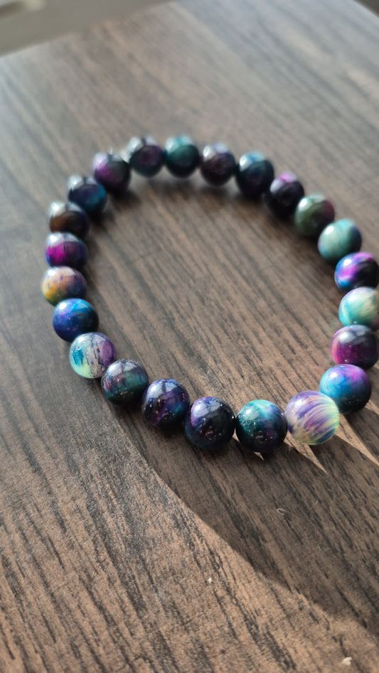 Blue Galaxy Tiger's Eye Bracelet For Women Handcrafted