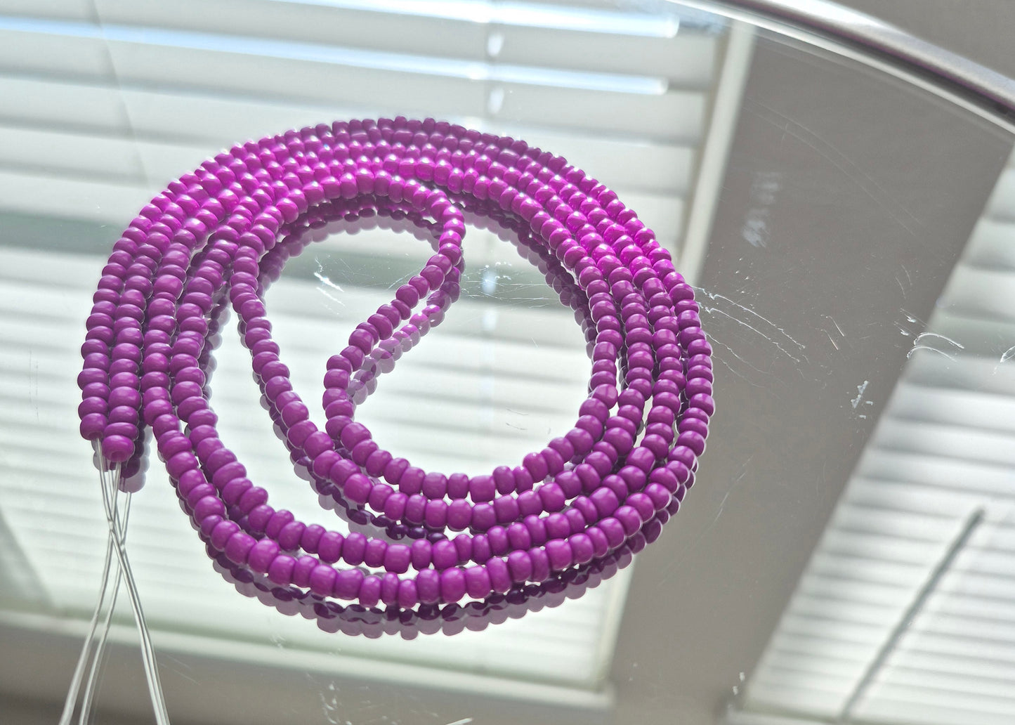 Handcrafted Solid Purple Tie Waistbead - Tie On Design