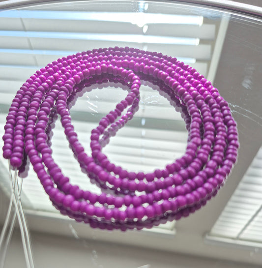 Handcrafted Solid Purple Tie Waistbead - Tie On Design