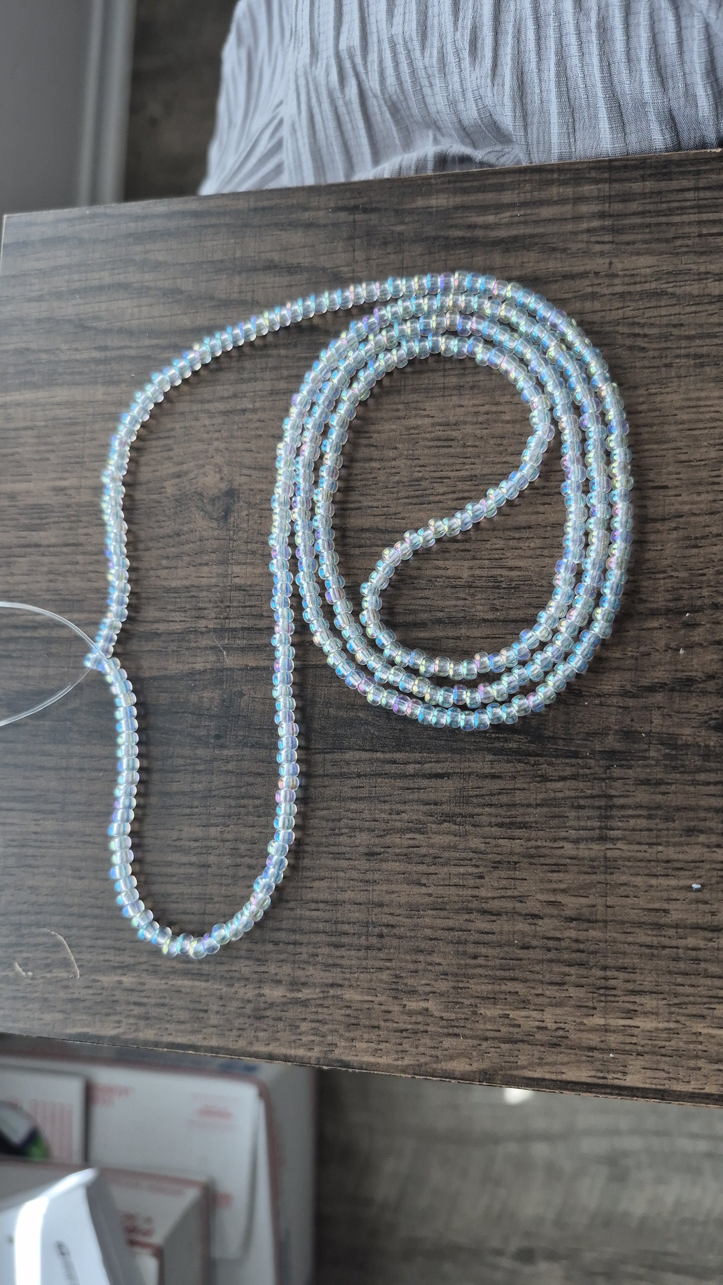 Clear Tie-On permanent waistbead